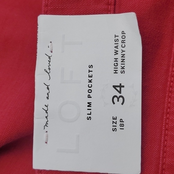 Loft High Waist Skinny Crop New 18 Petite 34W - Picture 3 of 9